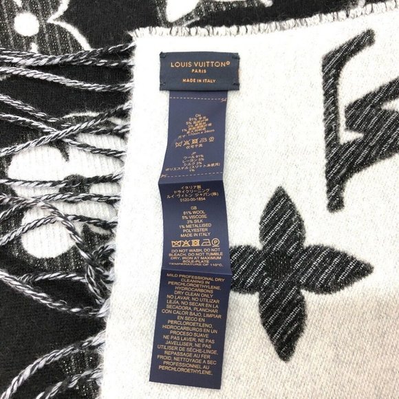 Auth LOUIS VUITTON M78159 Echarpes LV essential shine Stole/Shawl Scarf - Picture 7 of 7